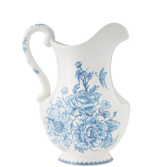 💜 2025 Pioneer Woman Agatha Blue and White Floral 2 Qt Pitcher - Picture 4 of 5